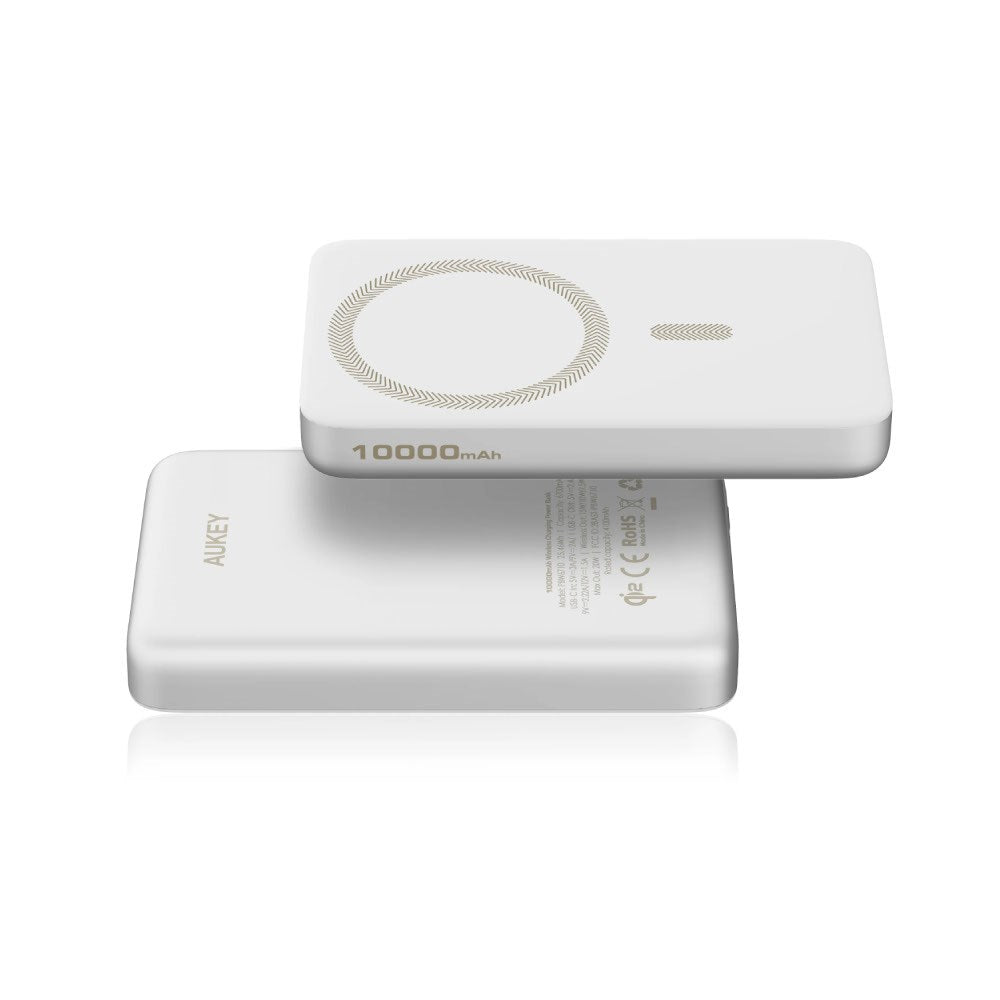 Aukey MagFusion M 10,000mAh Powerbank - MagSafe / Qi2 Compatible - White