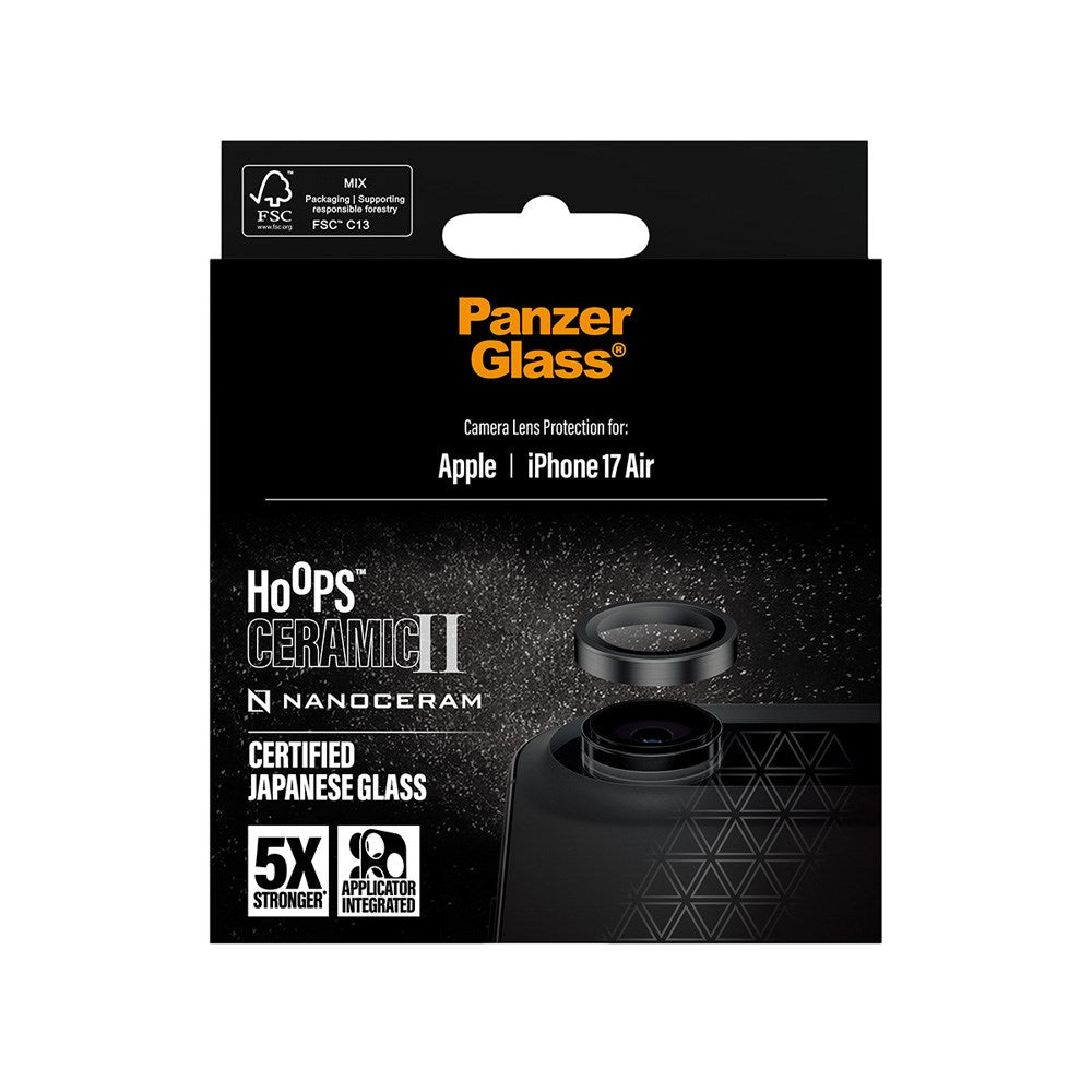 PanzerGlass iPhone Air Ceramic Hoops Camera Lens Protection with Installation Frame - Black