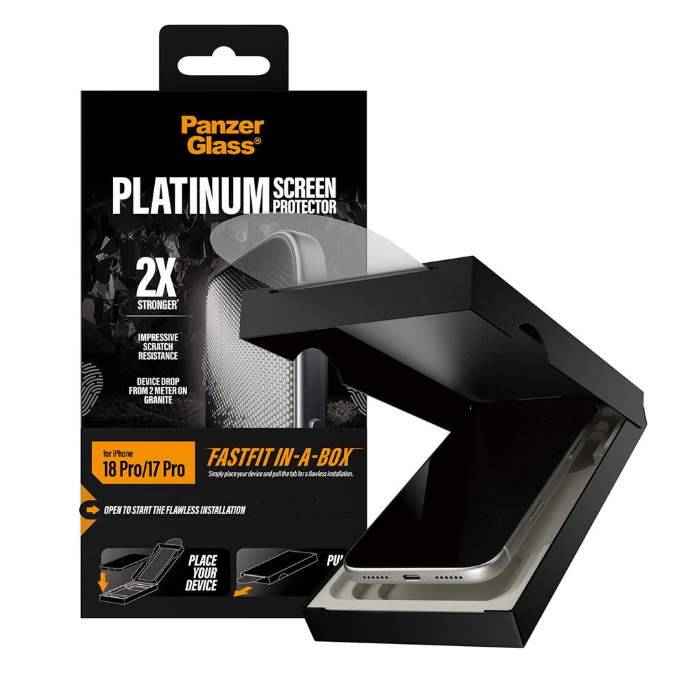 iPhone 18 Pro / 17 Pro PanzerGlass Screen Protector with FastFit-In-A-Box - Transparent