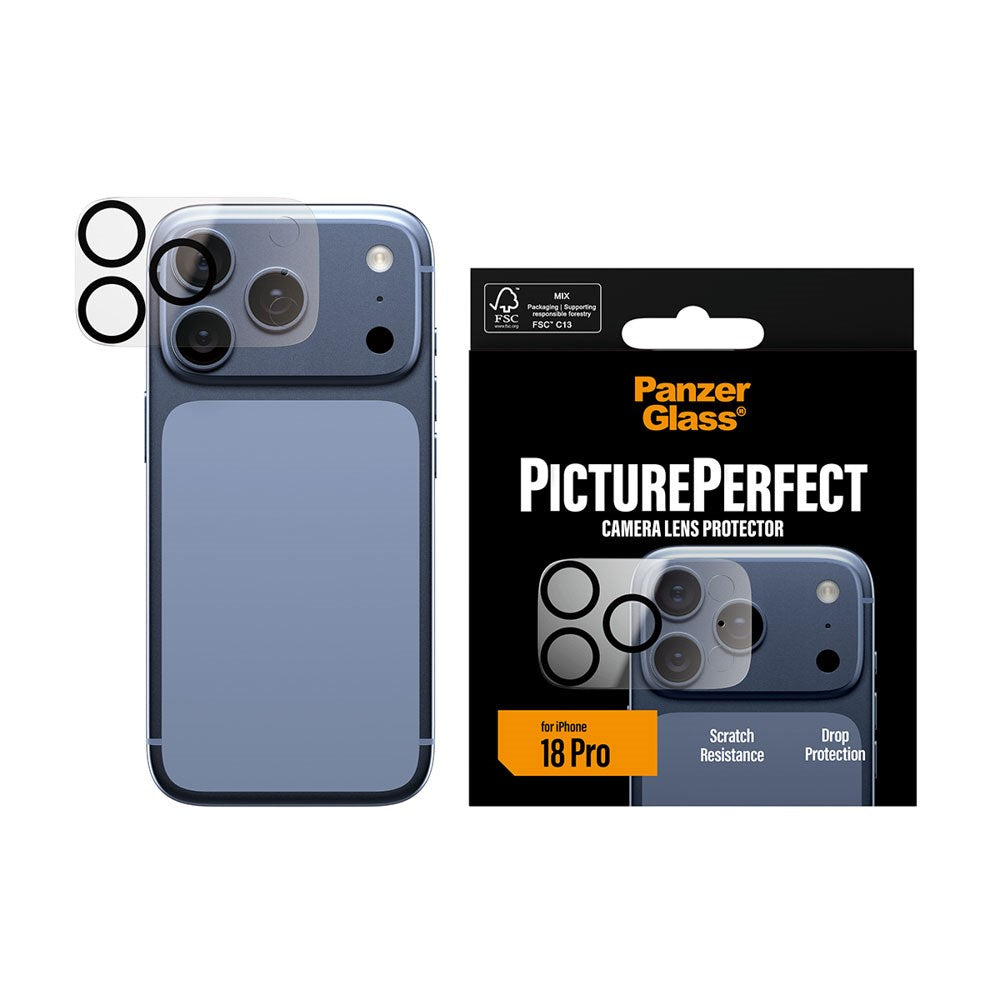 iPhone 18 Pro PanzerGlass PicturePerfect Camera Lens Protector - Transparent / Black
