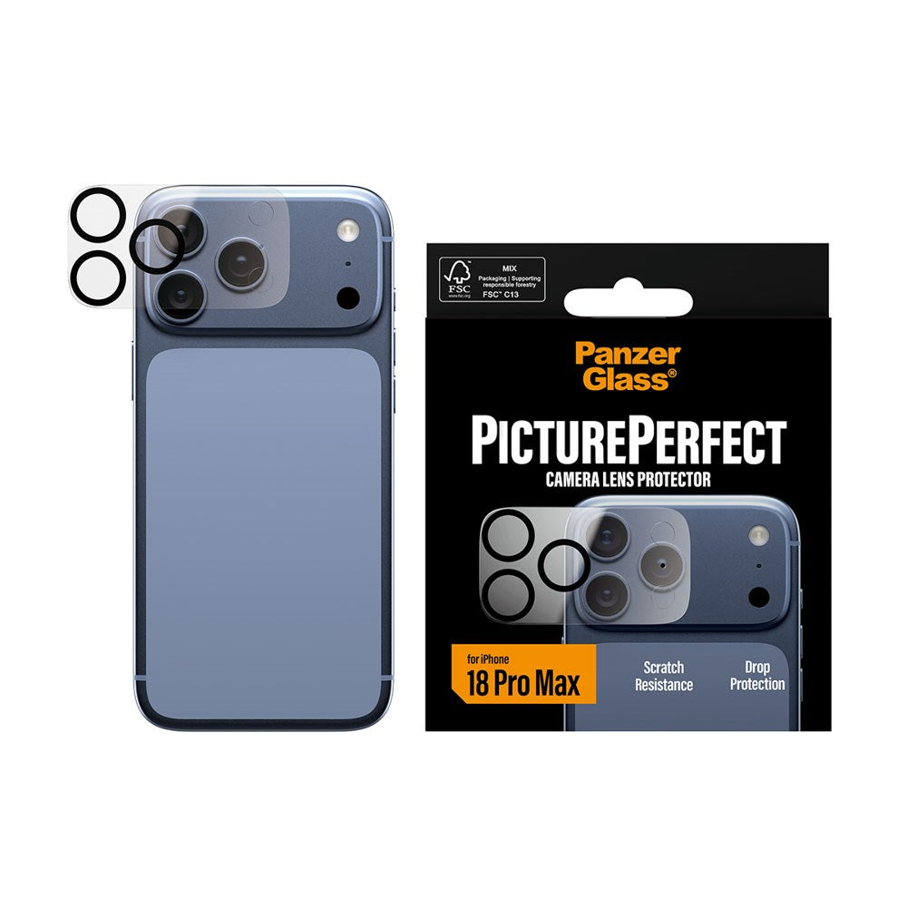iPhone 18 Pro Max PanzerGlass PicturePerfect Camera Lens Protector - Transparent / Black