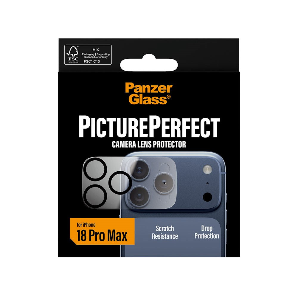 iPhone 18 Pro Max PanzerGlass PicturePerfect Camera Lens Protector - Transparent / Black
