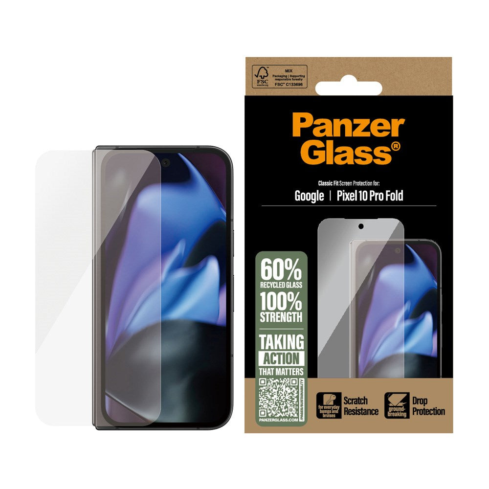 PanzerGlass Google Pixel 10 Pro Fold Screen Protector Glass - Ultra Wide Fit - Transparent