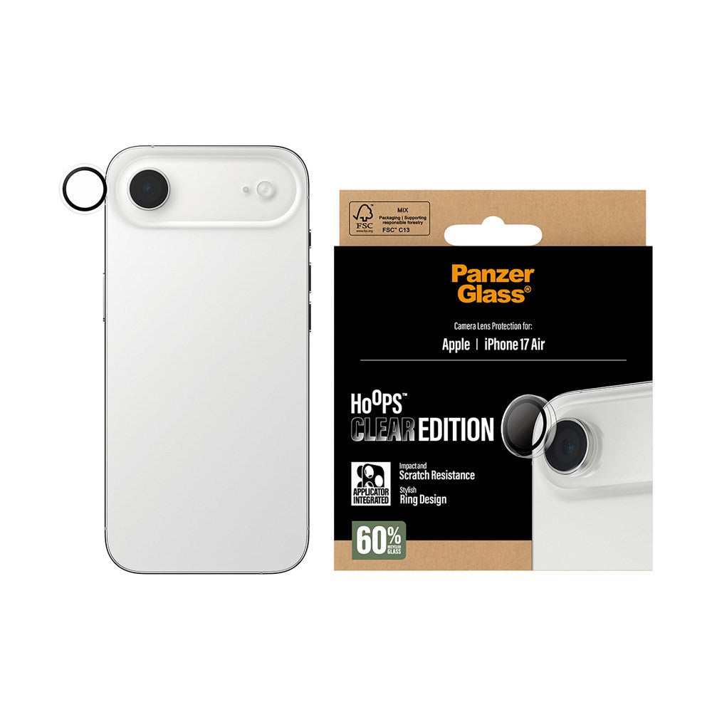 PanzerGlass iPhone Air Hoops Camera Lens Protection with Installation Frame - Transparent