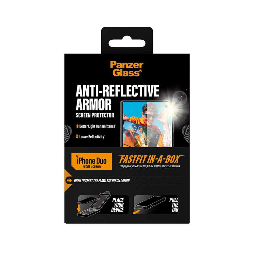 iPhone Duo PanzerGlass Screen Protector with FastFit In-A-Box - Anti-Reflective - Transparent