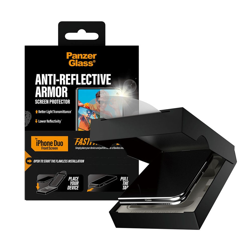 iPhone Duo PanzerGlass Screen Protector with FastFit In-A-Box - Anti-Reflective - Transparent
