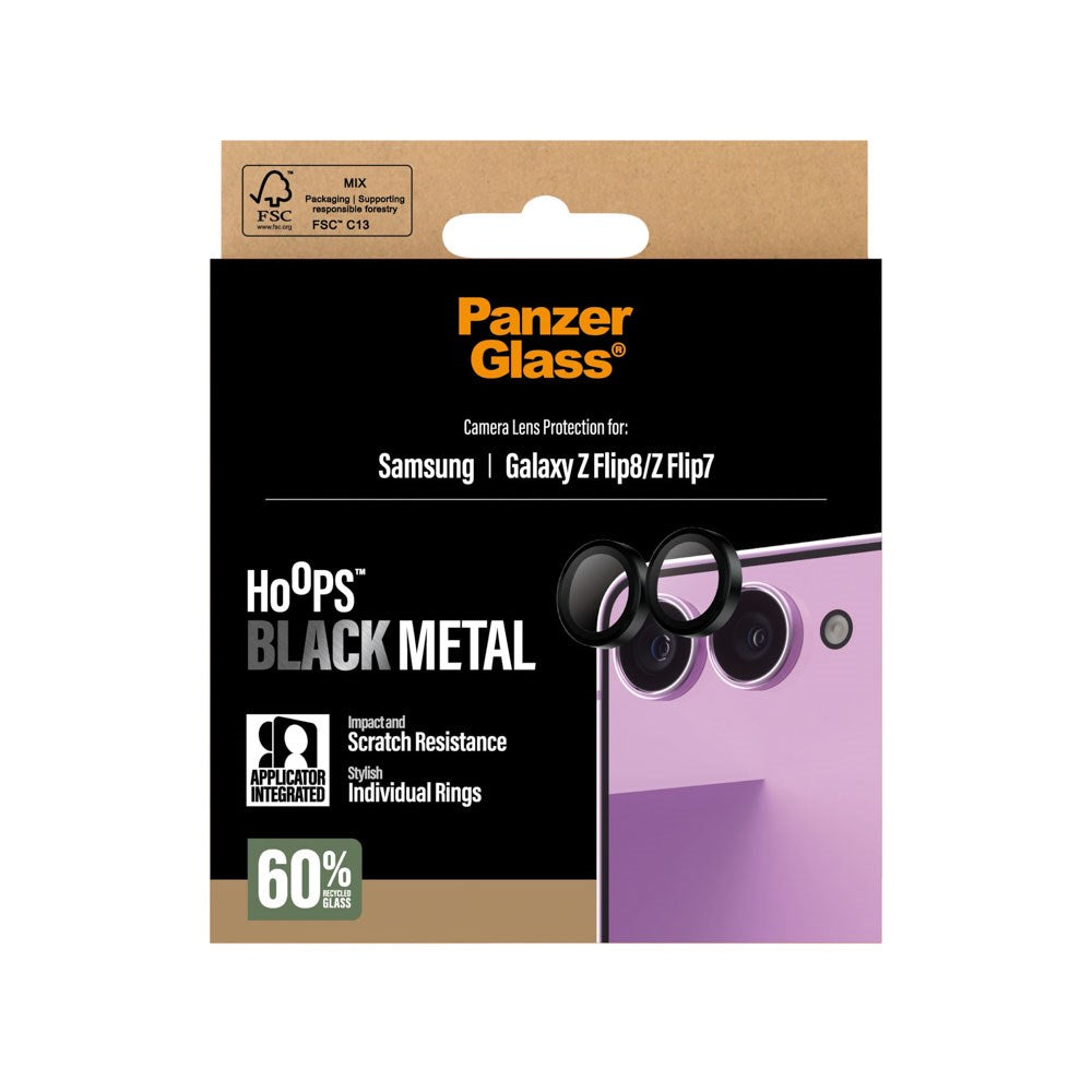 Samsung Galaxy Z Flip8 / Z Flip7 PanzerGlass Hoops Camera Lens Protector - Black