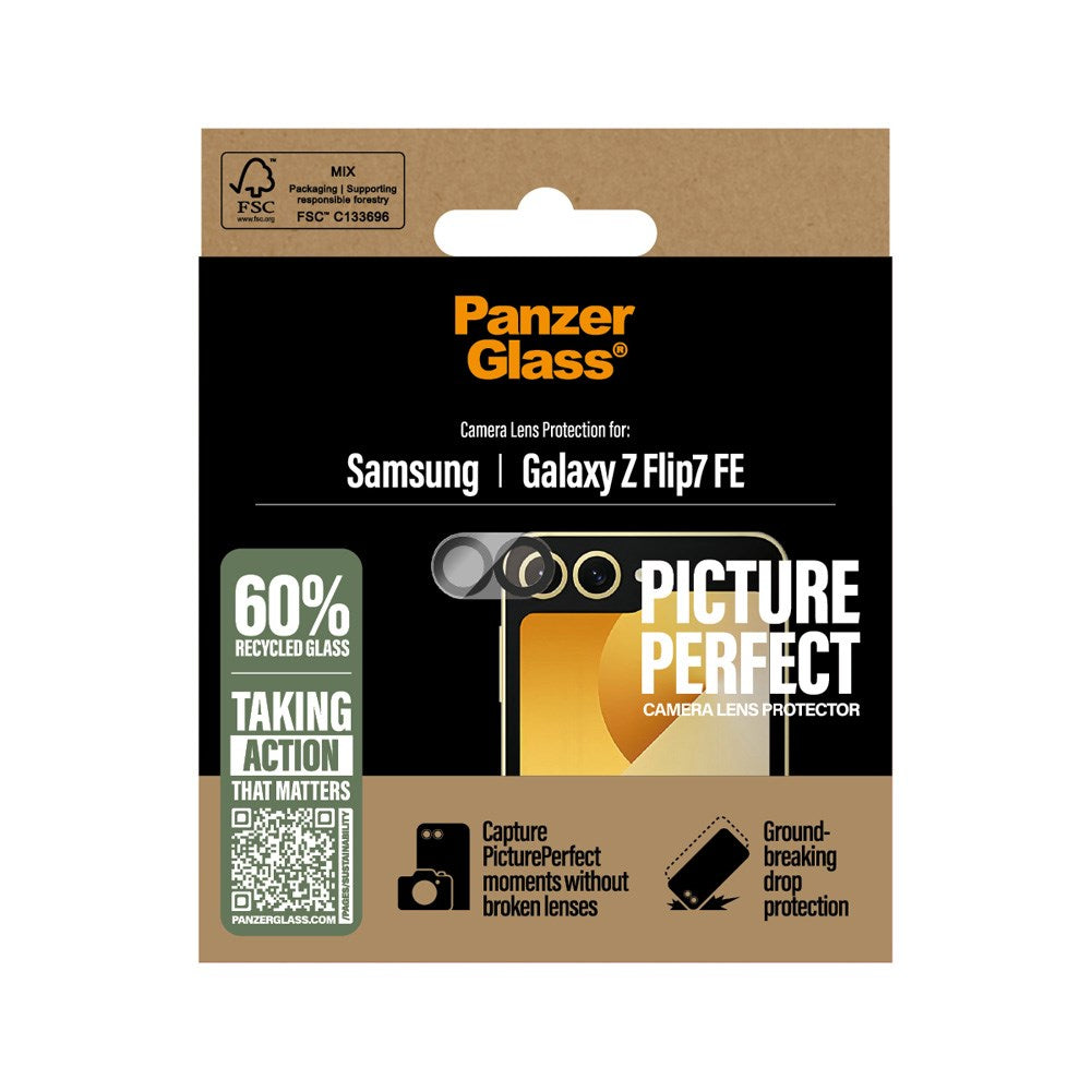 PanzerGlass Samsung Galaxy Z Flip7 FE PicturePerfect Camera Lens Protector - Transparent / Black