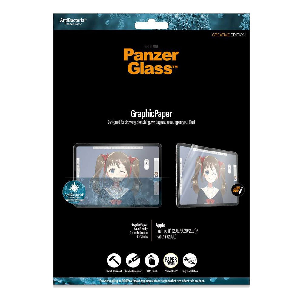 iPad Air (2022 / 2020) / Pro 11" (2022/2021/2020/2018) PanzerGlass Screen Protector AntiBacterial - GraphicPaper - Transparent