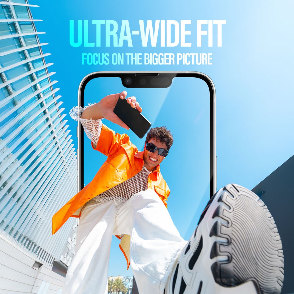 PanzerGlass® Screen Protector - Ultra-Wide Fit for iPhone 16e / 14 / 13 / 13 Pro with EasyAligner - Transparent