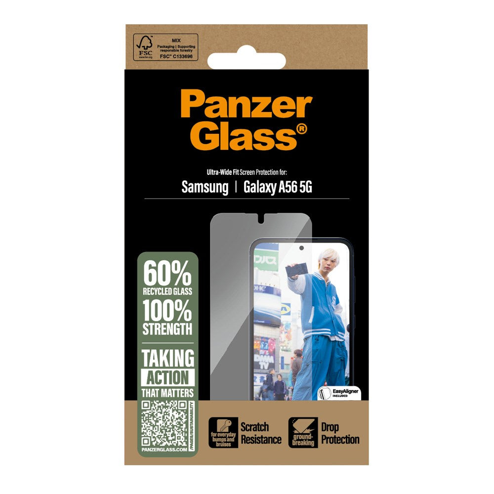 Samsung Galaxy A56 (5G) PanzerGlass Ultra Wide Fit Screen Protector w. EasyAligner - Transparent