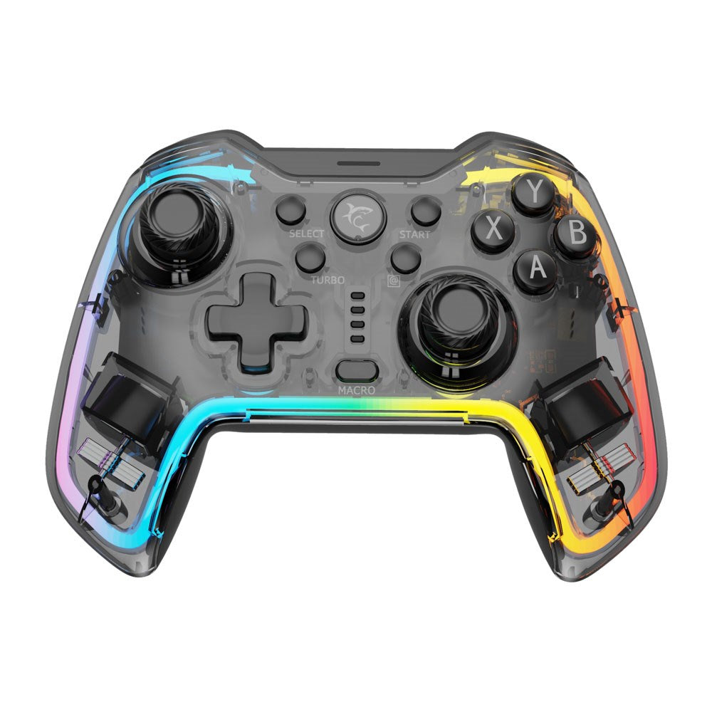 White Shark PRAETORIAN Multi-Compatible Game Console with Bluetooth & Built-in Light - Black / Transparent