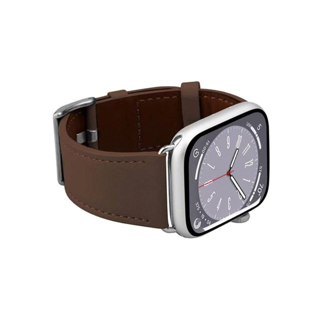 Apple Watch (42/44/SE/45/46/49mm) Puro E-CLASSIC Vegan Leather Watch Strap - Brown