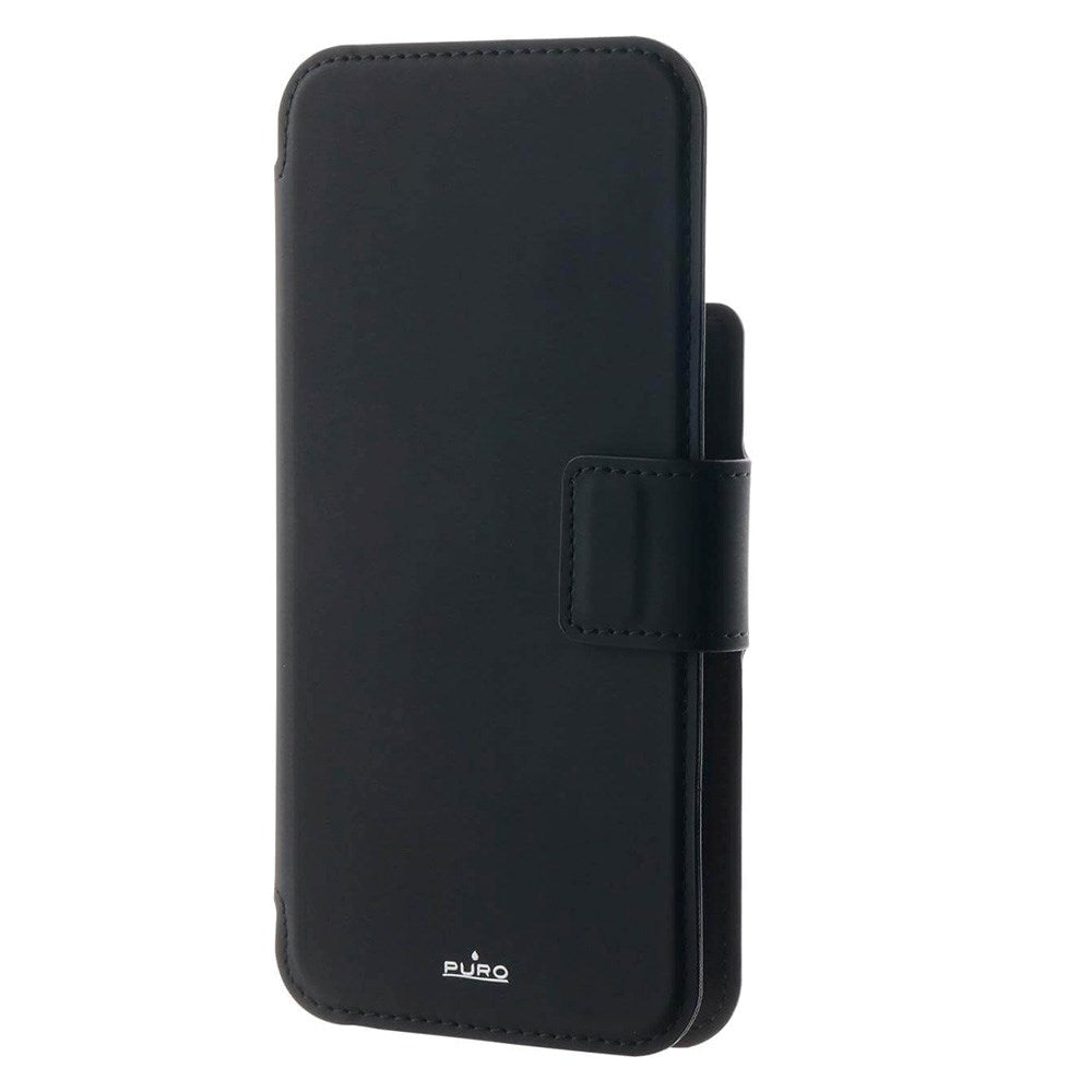iPhone 15 / 14 / 13 / 12 Pro / 12 Puro Folio Flip Case with Card Holder - MagSafe Compatible - Black