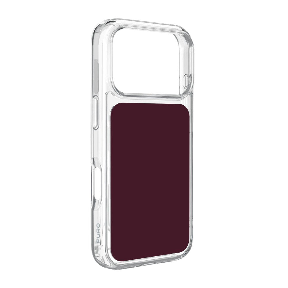 iPhone 18 Pro PURO PLATE MAG Case - MagSafe Compatible - Transparent / Bordeaux