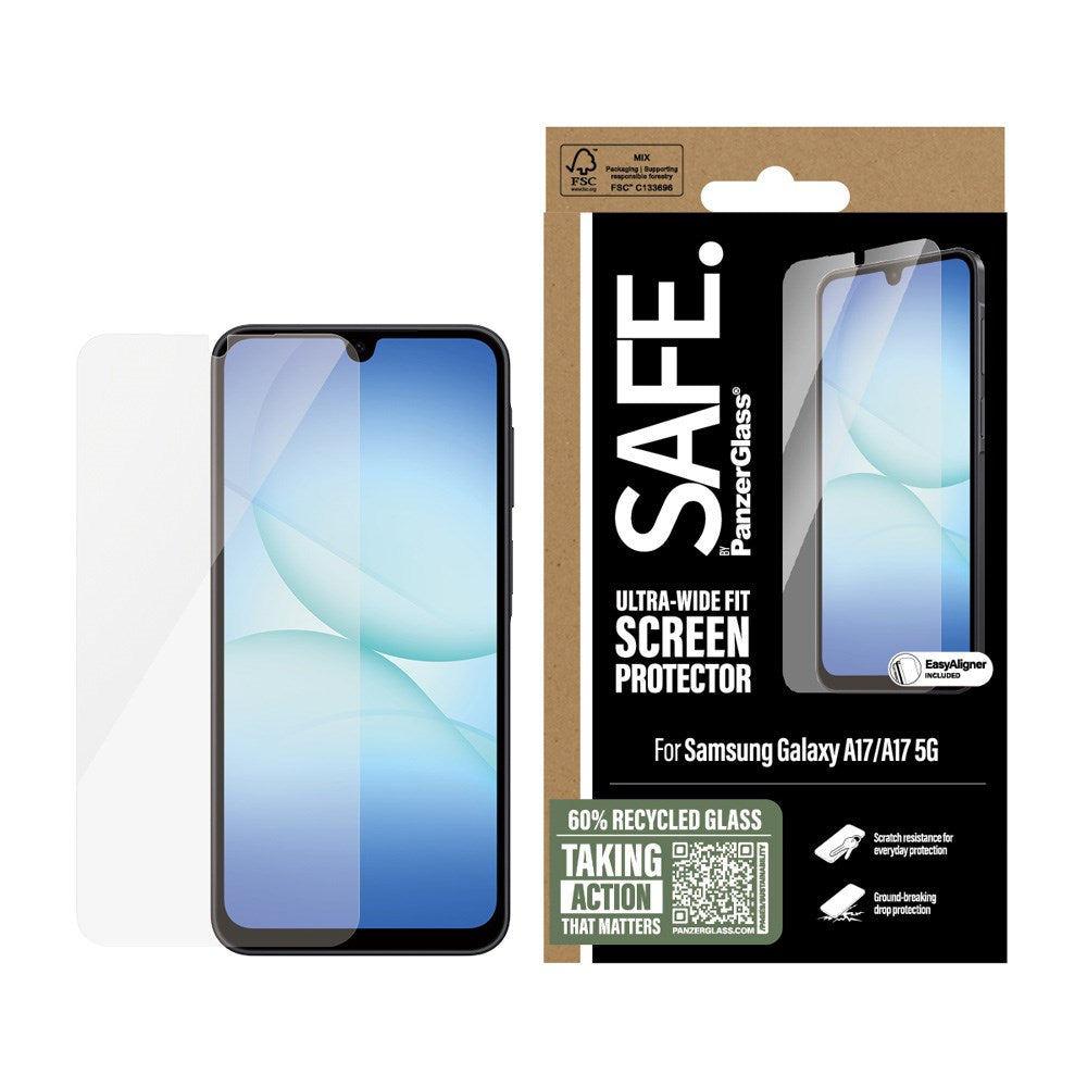 SAFE by PanzerGlass Samsung Galaxy A17 (5G) Ultra-Wide Fit Screen Protector Glass - Transparent