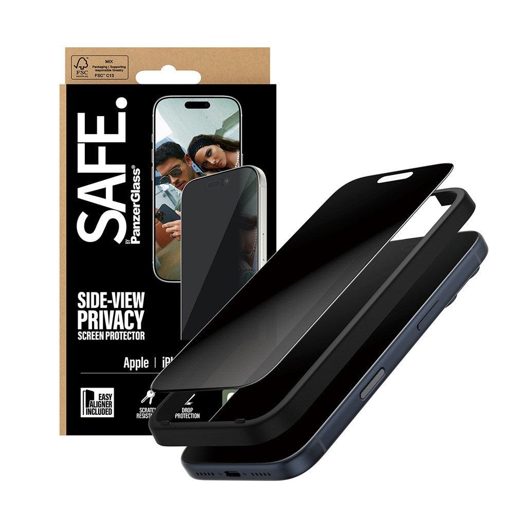SAFE by PanzerGlass iPhone 17 Pro Ultra-Wide Fit Screen Protector Glass - Privacy Function - Transparent