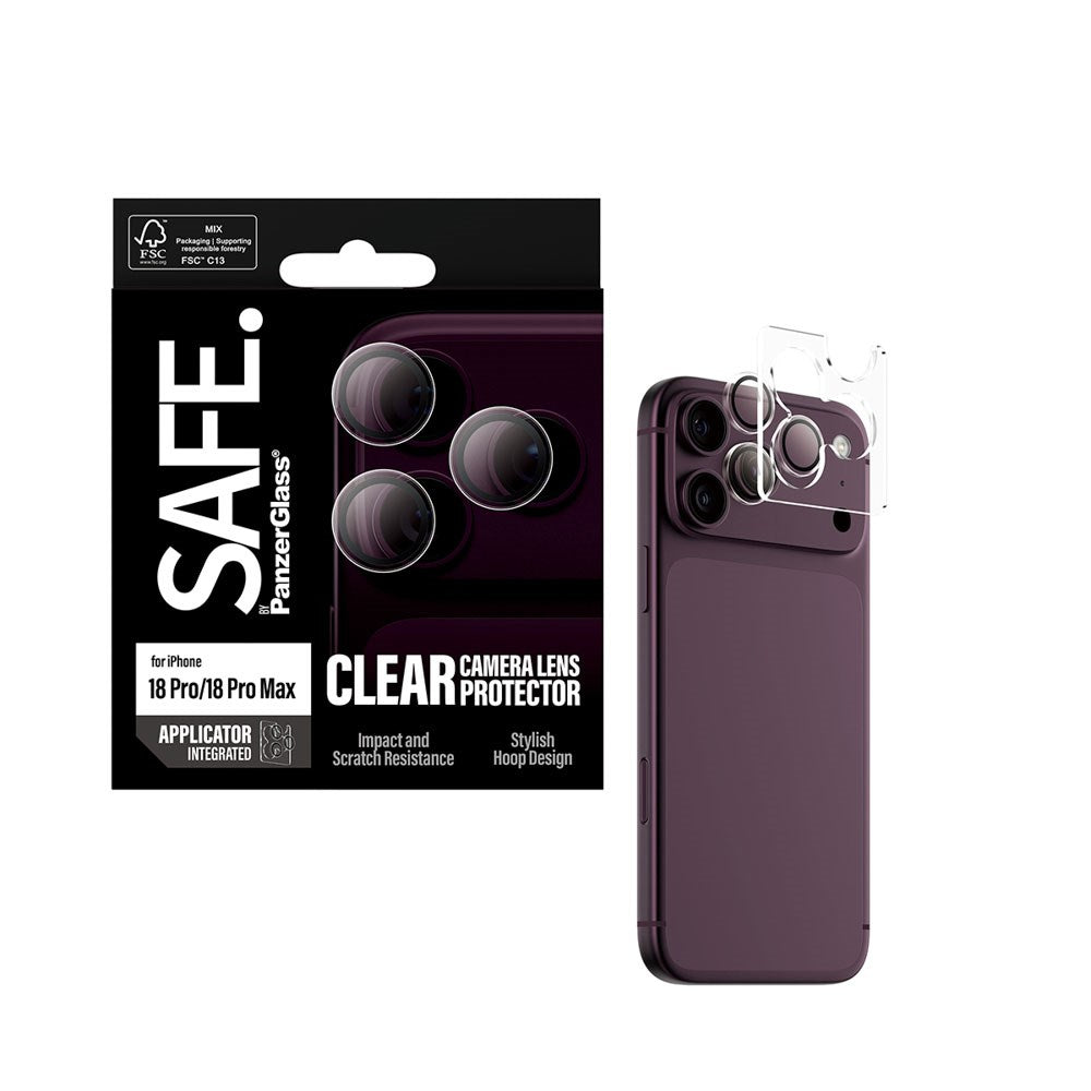 iPhone 18 Pro / Pro Max Safe By PanzerGlass Camera Protection - Recycled Glass - Transparent