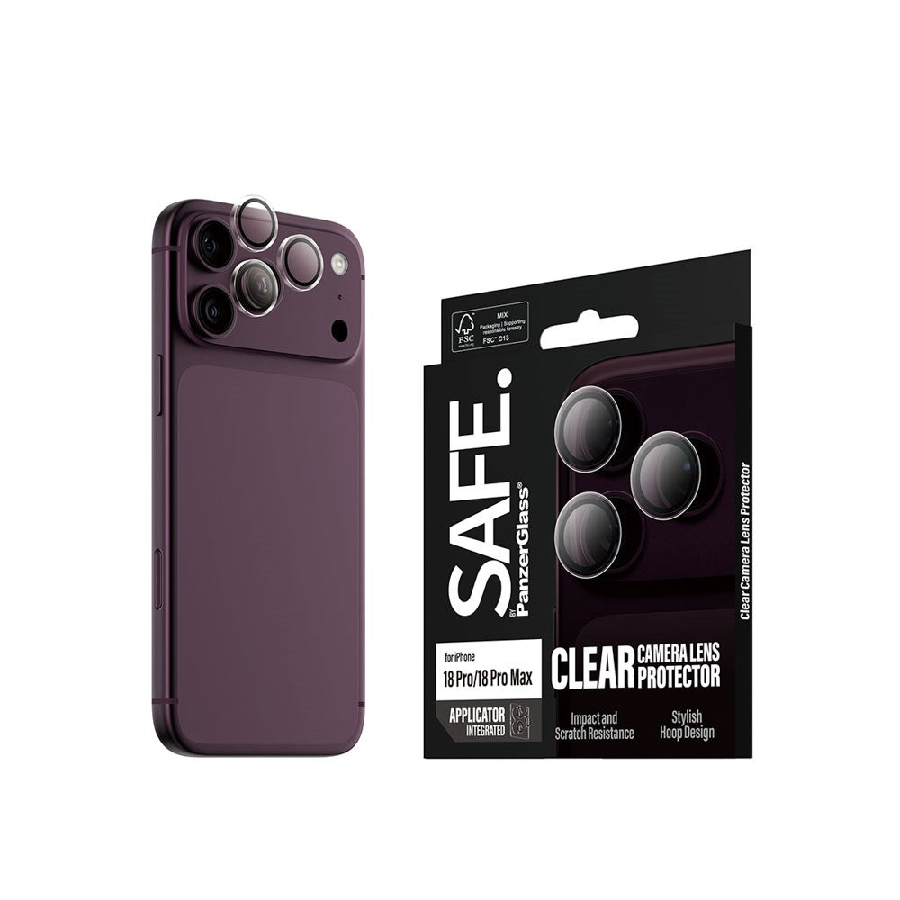 iPhone 18 Pro / Pro Max Safe By PanzerGlass Camera Protection - Recycled Glass - Transparent