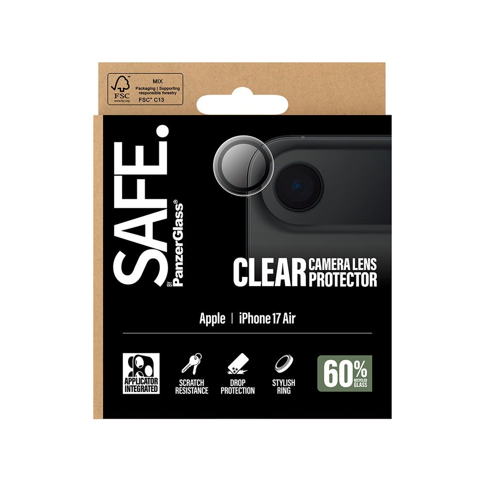 Safe by PanzerGlass iPhone Air Camera Lens Protective Glass - Transparent / Black