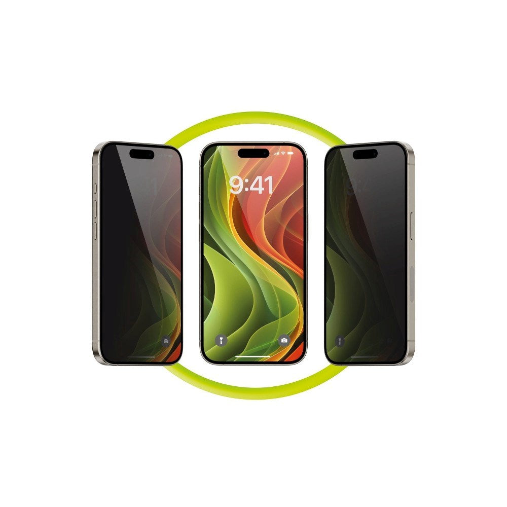 iPhone 18 Pro Max Mobile Origin Screen Guard Privacy Screen Protector Glass with Easy Applicator - 2 Pcs.- Transparent