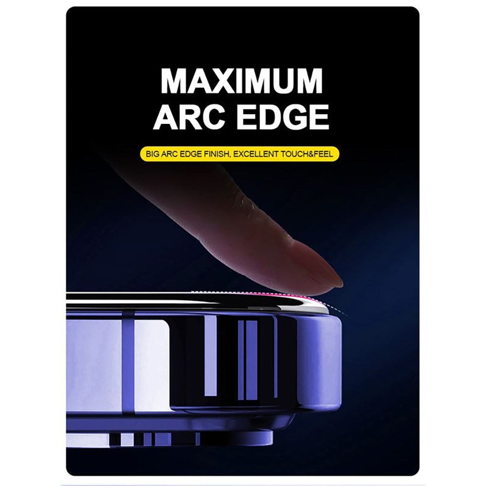 iPhone 16 Pro Max Mobile Origin Screen Protector Glass with Applicator - Transparent / Black Edge