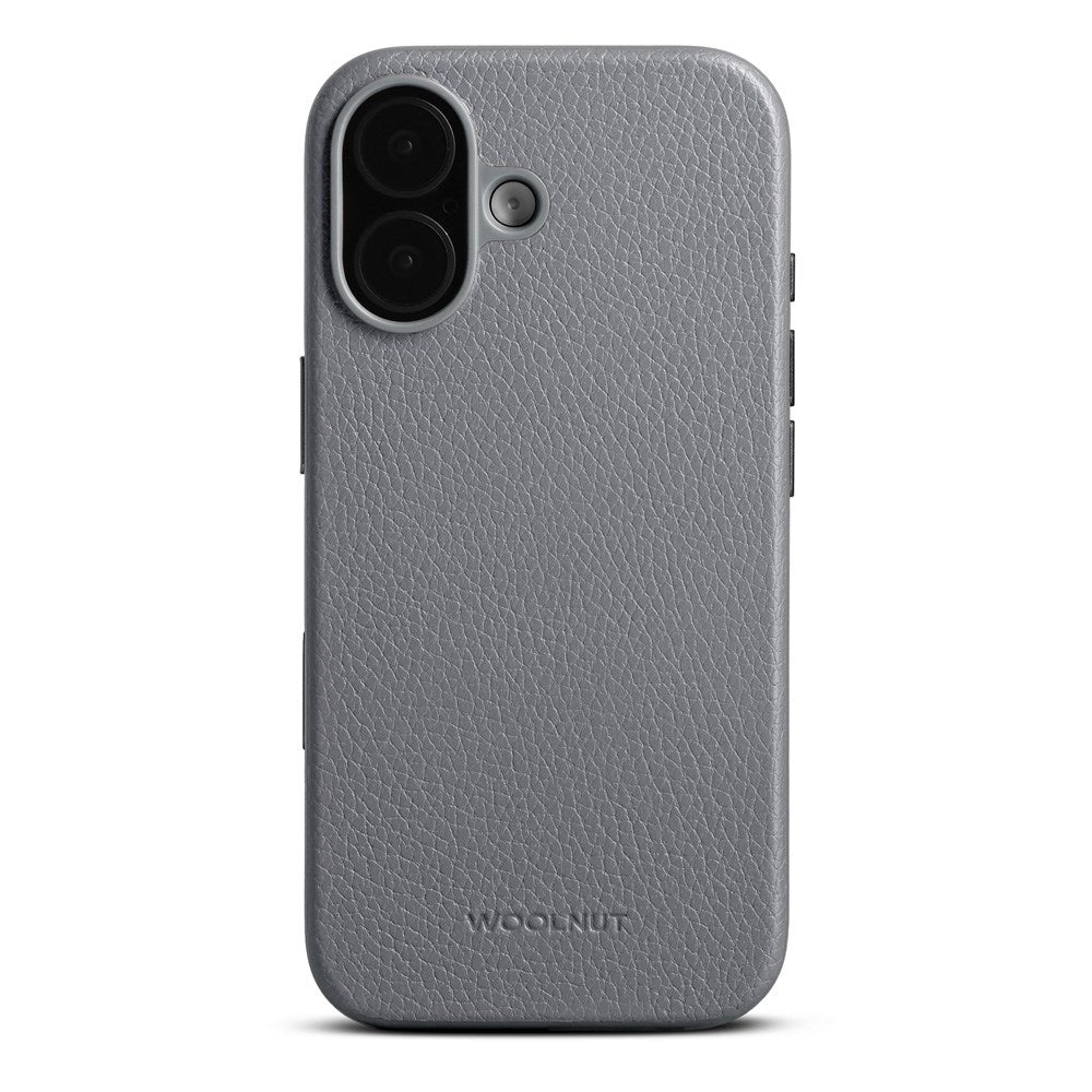 WOOLNUT iPhone 17 Full Grain Leather Case - MagSafe Compatible - Grey