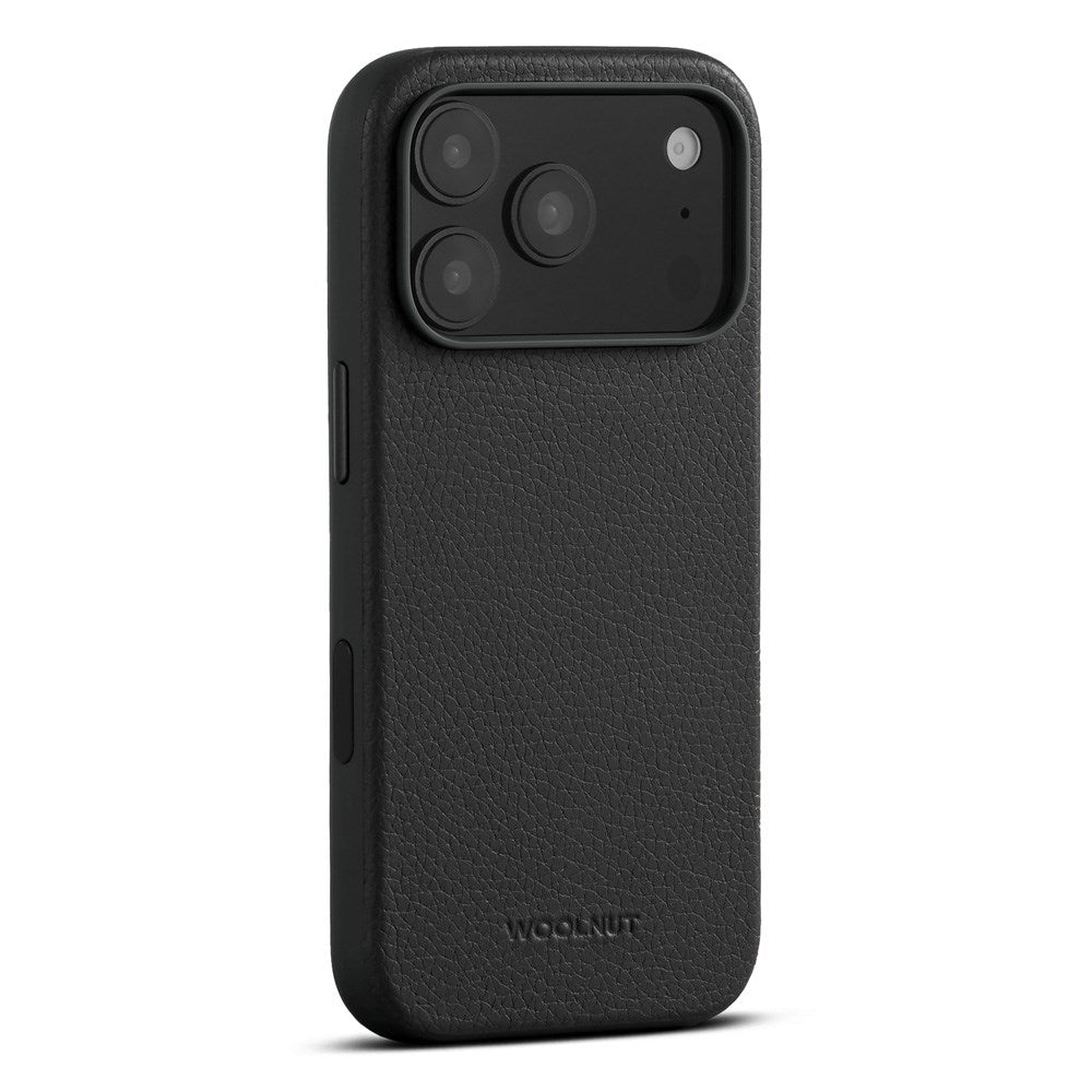 WOOLNUT iPhone 17 Pro Full Grain Leather Case - MagSafe Compatible - Black