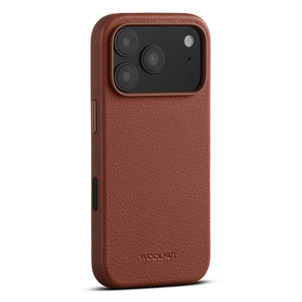 WOOLNUT iPhone 17 Pro Full Grain Leather Case - MagSafe Compatible - Brown