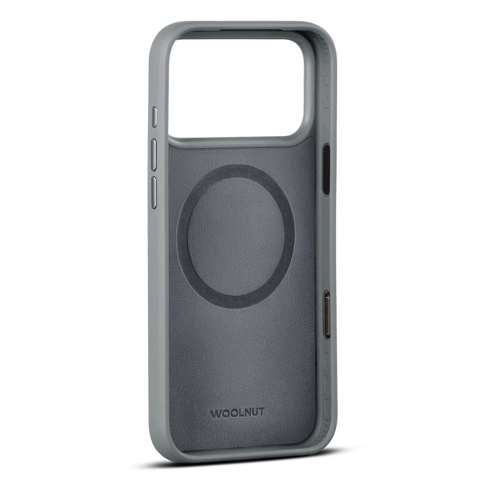 WOOLNUT iPhone 17 Pro Max Full Grain Leather Case - MagSafe Compatible - Grey