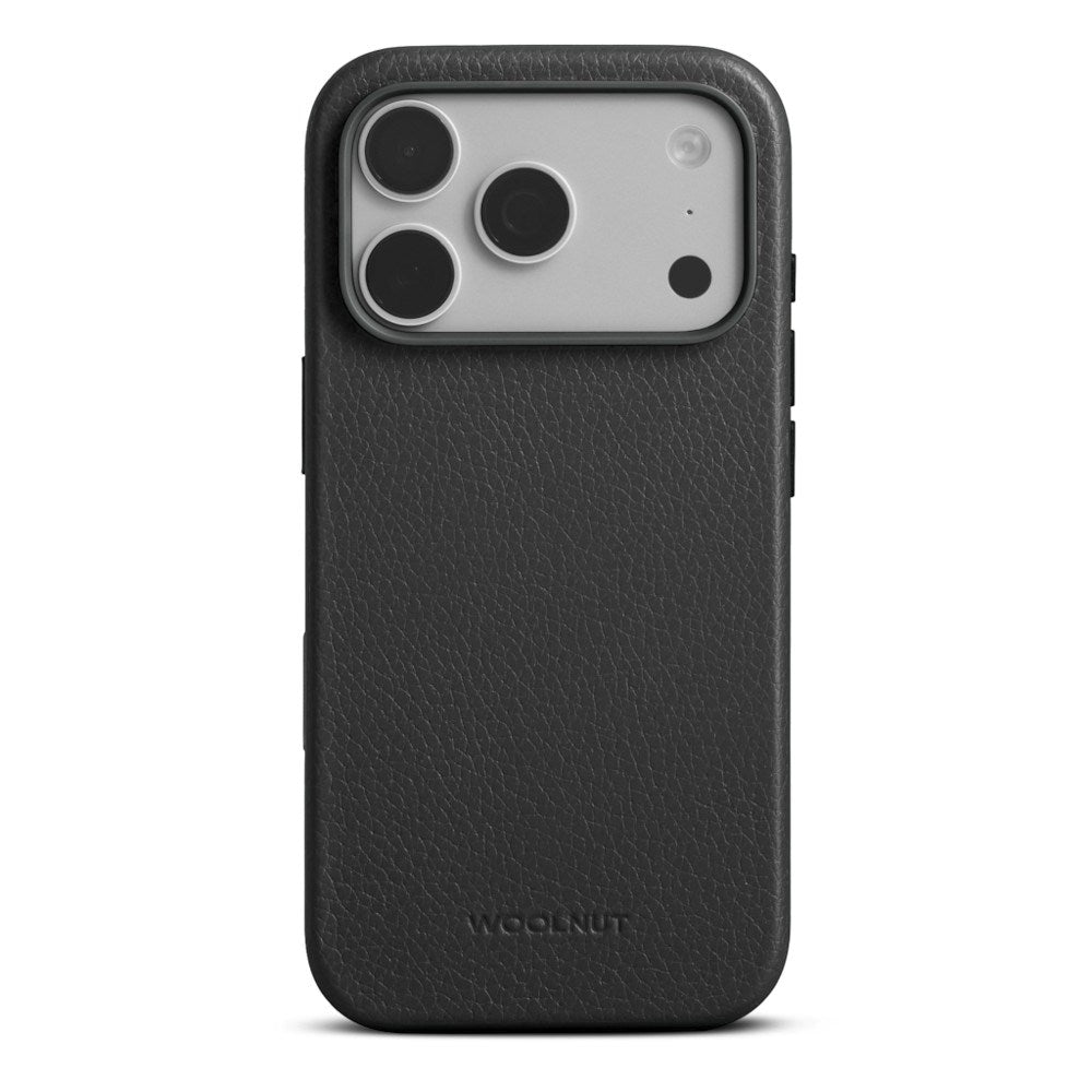 iPhone 18 Pro WOOLNUT Genuine Leather Case - MagSafe Compatible - Black