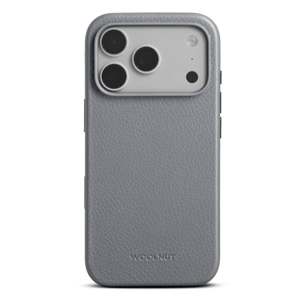 iPhone 18 Pro Max WOOLNUT Genuine Leather Case - MagSafe Compatible - Grey