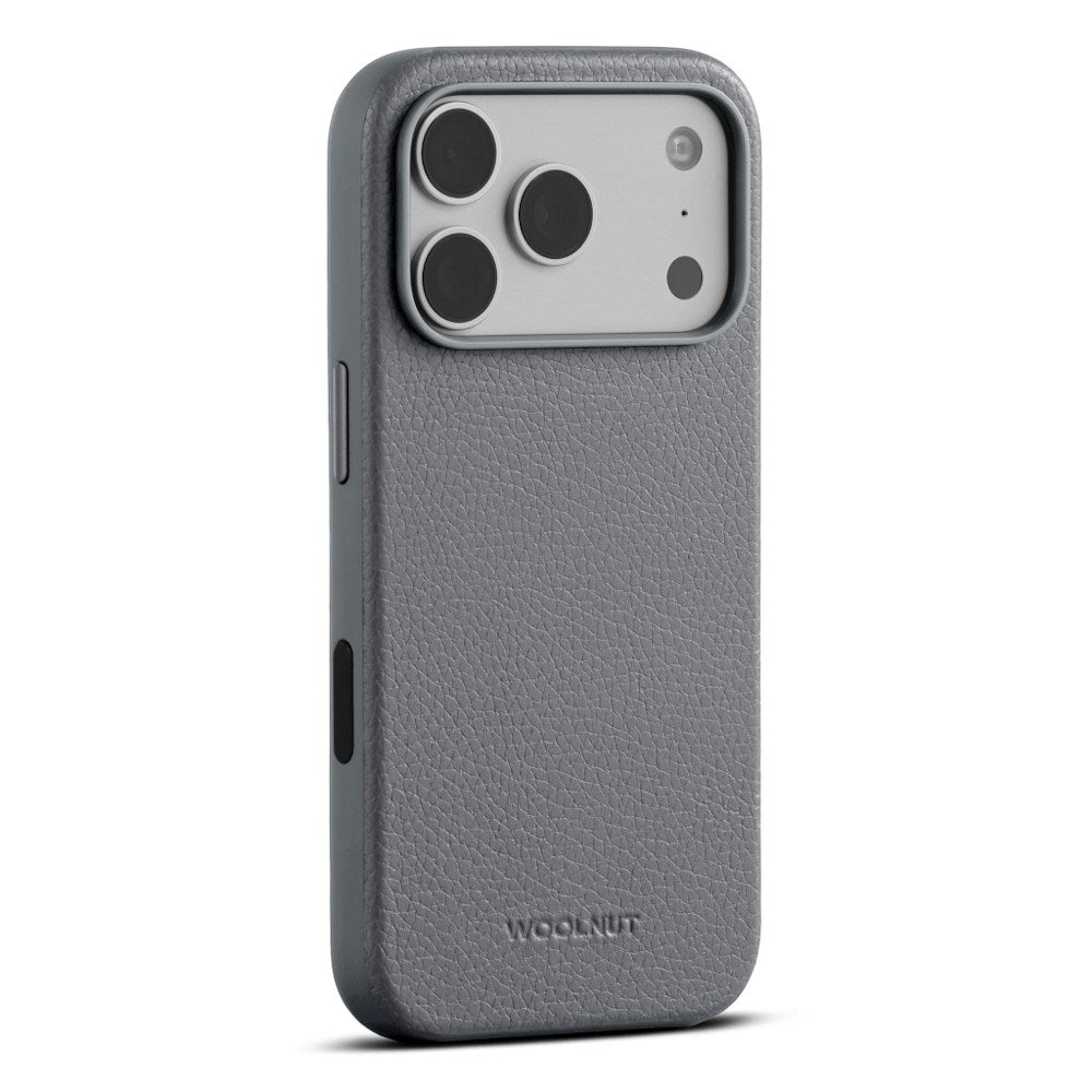 iPhone 18 Pro WOOLNUT Genuine Leather Case - MagSafe Compatible - Grey