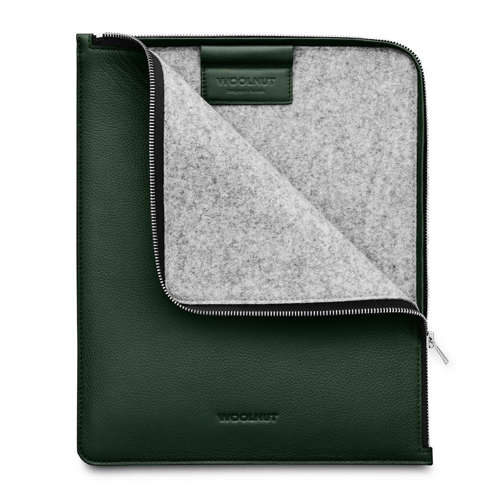 Woolnut iPad / Tablet (26.5 x 32.5 cm) Genuine Leather Folio Sleeve - Green