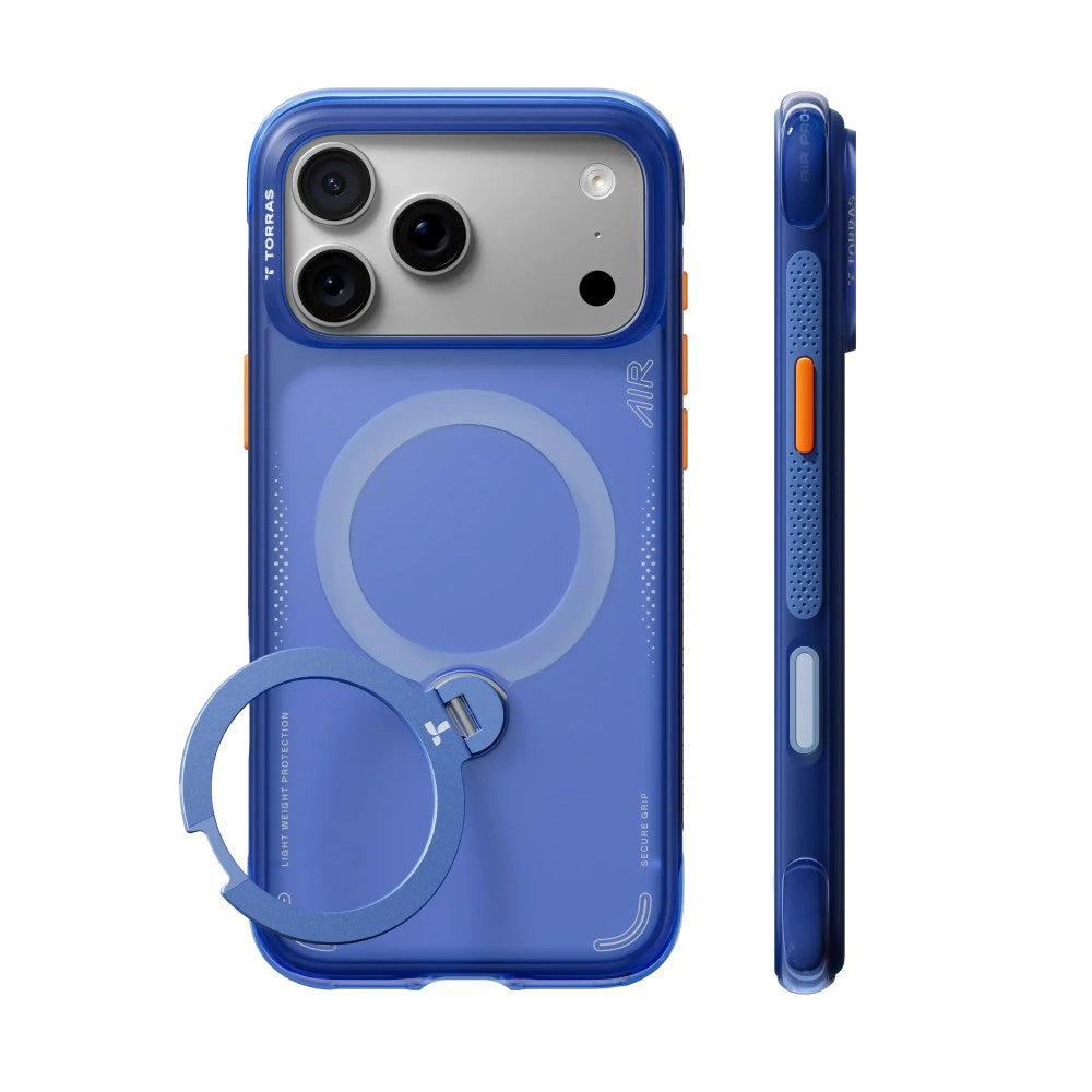 iPhone 18 Pro / 17 Pro TORRAS Ostand Q3 Air Case - MagSafe Compatible - Arctic Blue