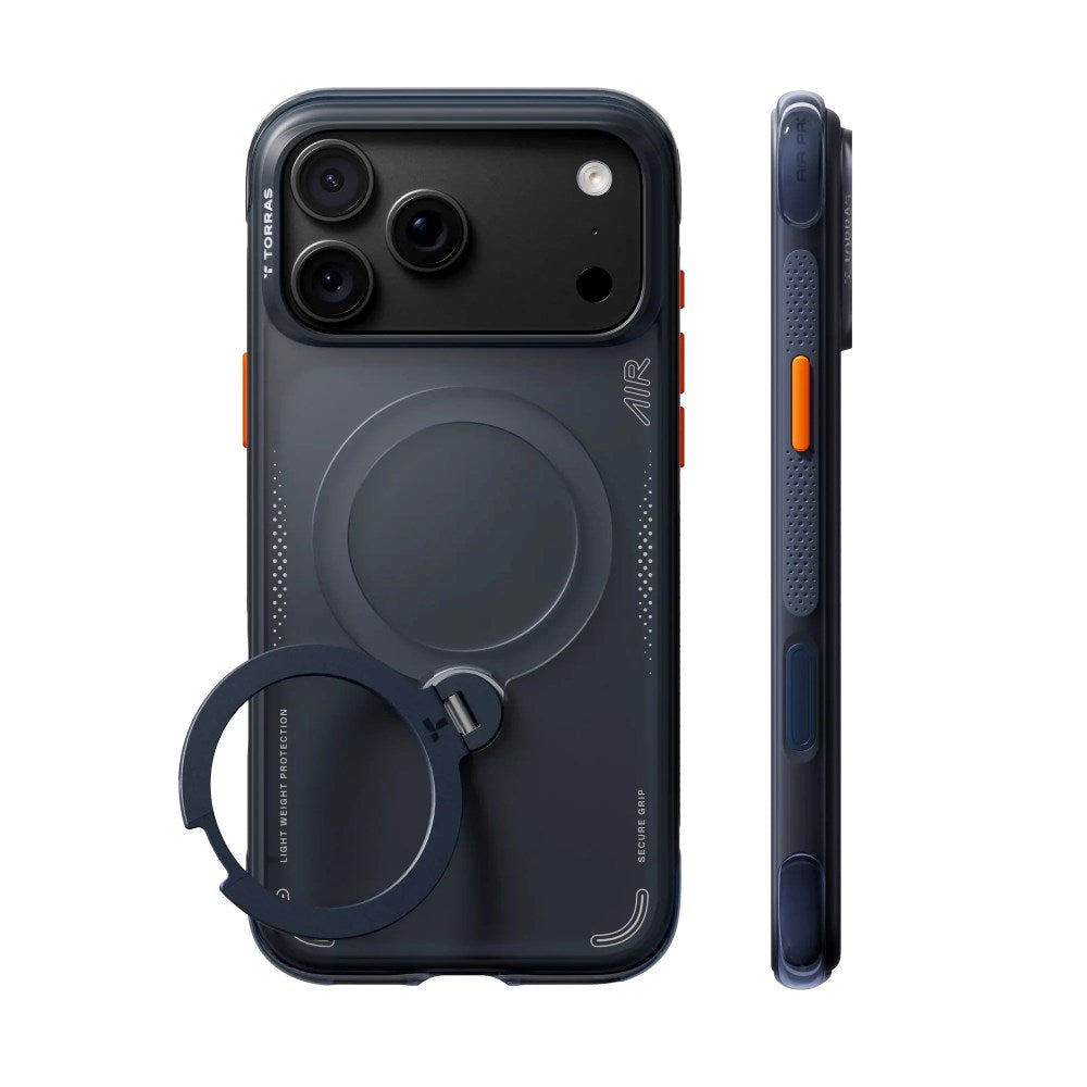 iPhone 18 Pro / 17 Pro TORRAS Ostand Q3 Air Case - MagSafe Compatible - Deep Blue