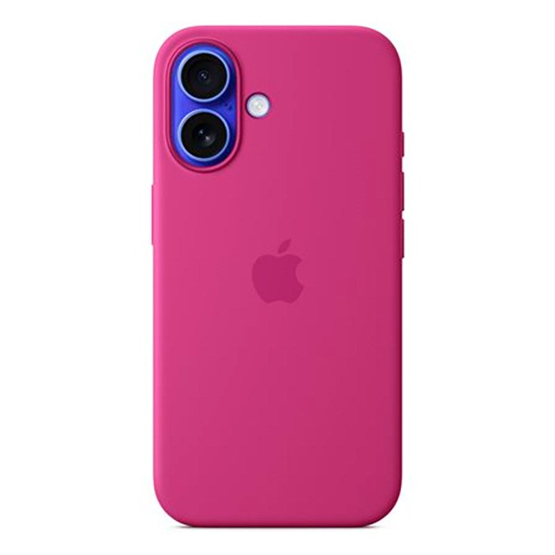 Original Apple iPhone 16 Silikone Bagside Cover - MagSafe Compatible - Fuchsia (MYY53ZM/A)