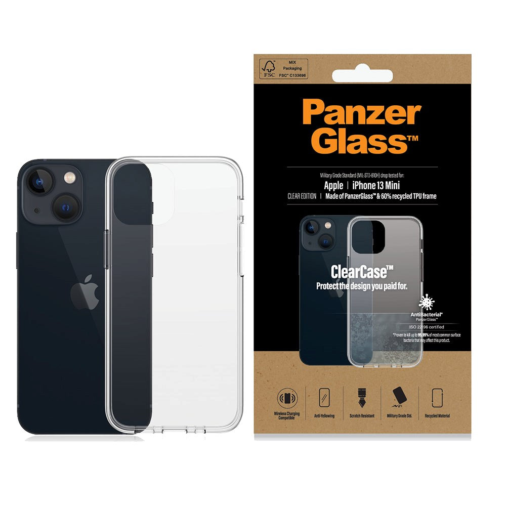 iPhone 13 Mini PanzerGlass ClearCase Antibacterial Case - Transparent