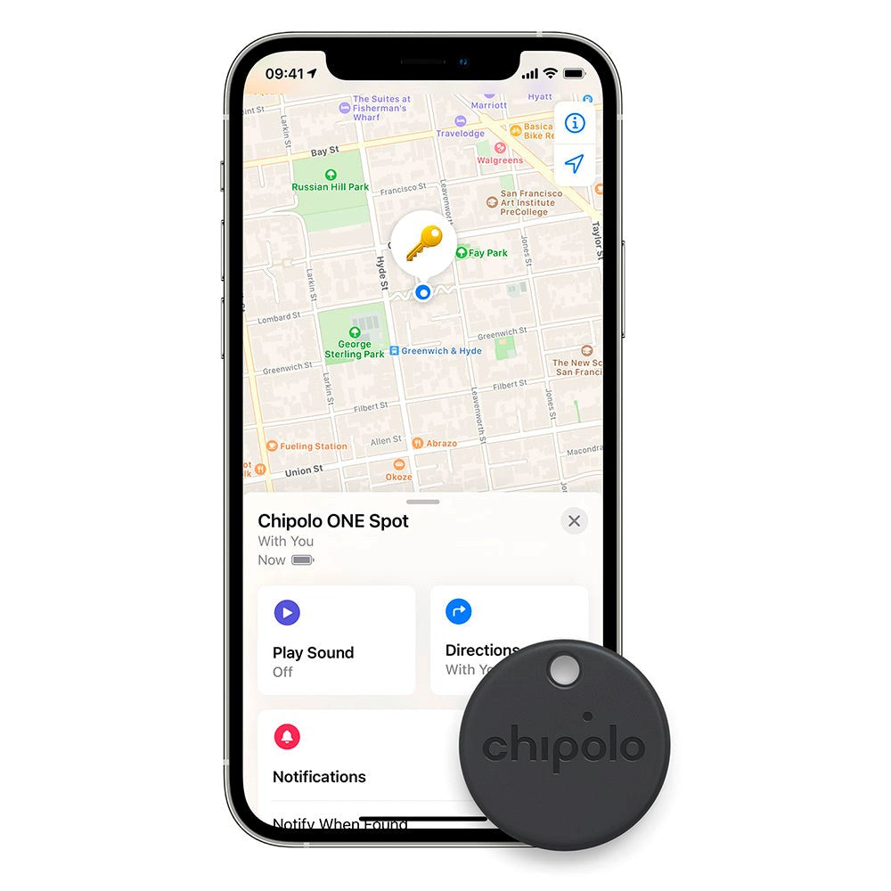 Chipolo ONE Spot - GPS Tracker - Compatible with Apple Find My - 2 Pack - Black