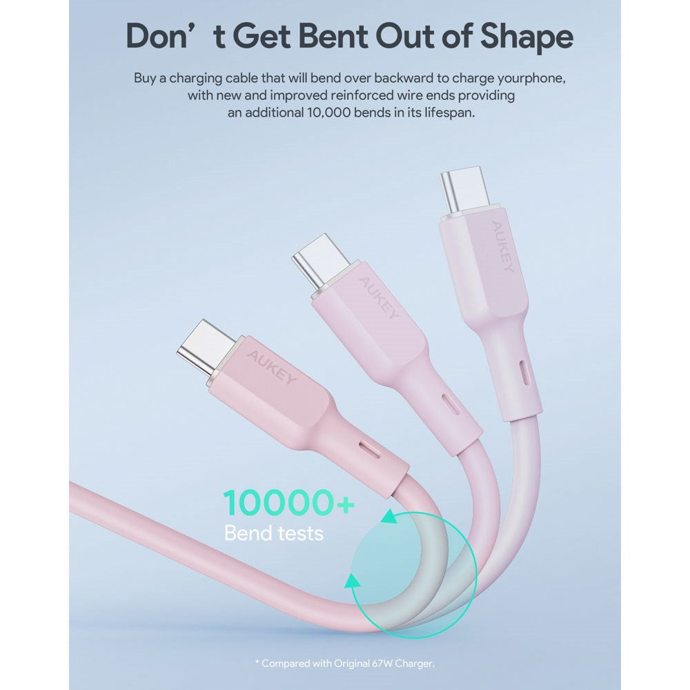Aukey CB-SCC101 100W USB-C to USB-C Cable - 1m - Pink