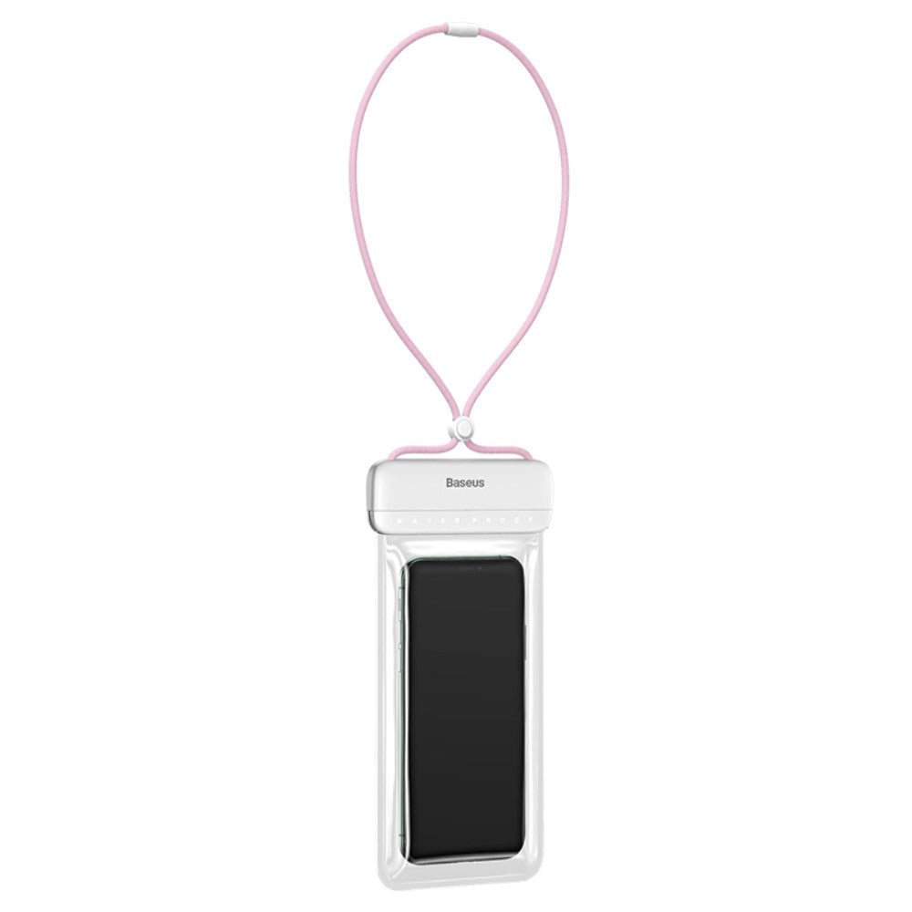 Baseus Let's Go Waterproof Case - White / Pink (Max. Phone: 160 x 90 x 10 mm)