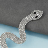 3D Snake Sticker with Rhinestones for Phone - Silver