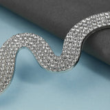 3D Snake Sticker with Rhinestones for Phone - Silver