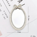 Mirror Sticker w. Stones & Pearls - Silver