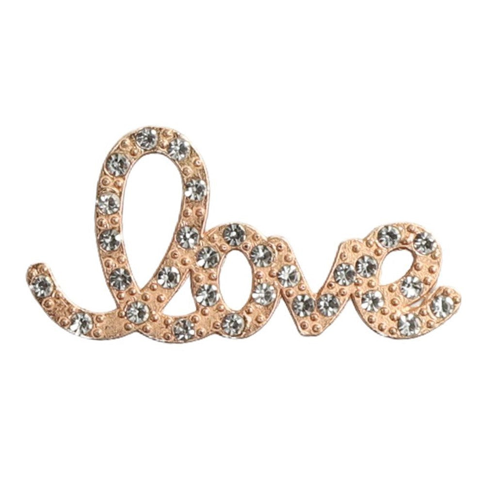 Love Sticker for Mobile - Rhinestones - Gold