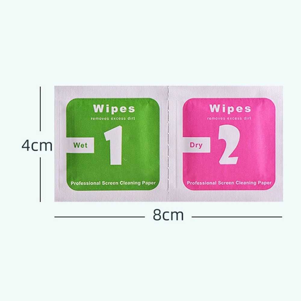 2-in-1 Cleaning Set w. Wet Wipe & Dust Removal Wipe - 200 pcs