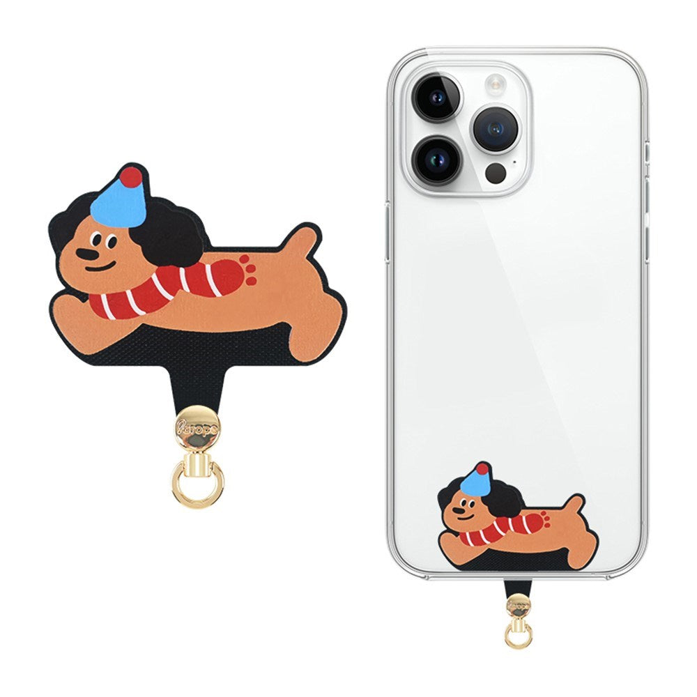 Insert Plate for Mobile Strap - Cartoon Design - Dachshund