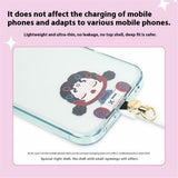 Insert Plate for Mobile Strap - Cartoon Design - White Cat