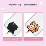 Insert Plate for Mobile Strap - Cartoon Design - White Cat