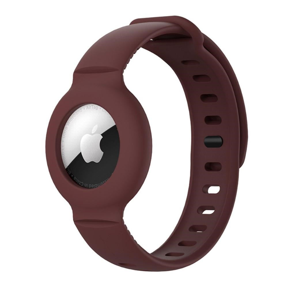 AirTag Silicone Wristband - Dark Red